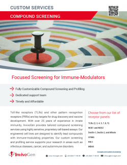 InvivoGen's product flyer on PRR Screening Custom Service
