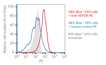 Validation of the expression of human EPO-R by HEK-Blue™ EPO cells