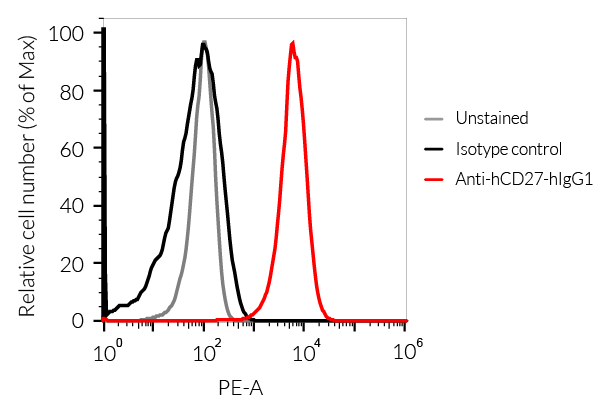 Binding of Anti-hCD27-hIgG1 mAb to hCD27