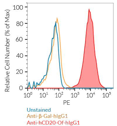 CD20 cell surface staining using Anti-hCD20-Of-hIgG1