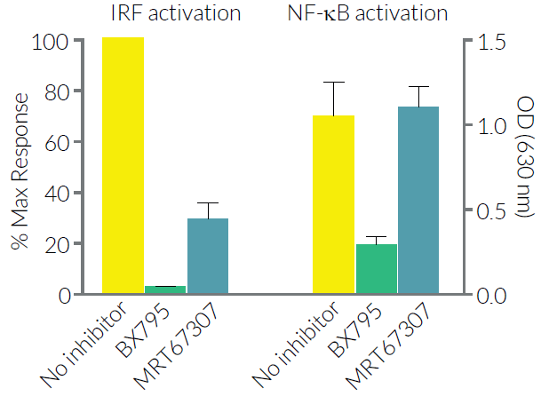 Inhibition of 3p-hpRNA-induced responses in THP1-Dual™ Cells