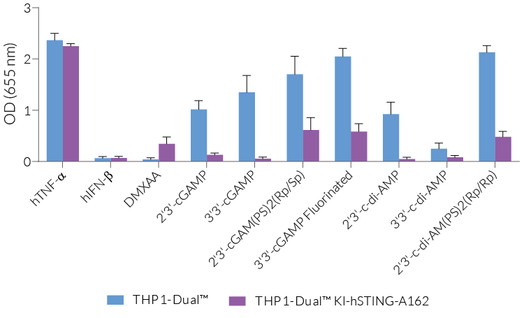 NF-κB responses in THP1-Dual™ KI-hSTING-A162 cells