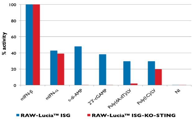 IRF induction in RAW-Lucia™ ISG-KO-STING