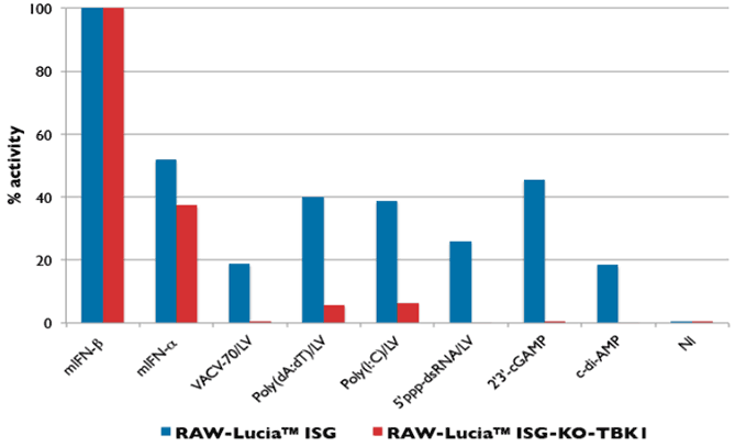 IRF induction in RAW-Lucia™ ISG-KO-TBK1
