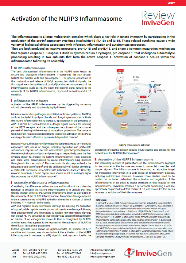 Review InvivoGen - Activation of the NLRP3 Inflammasome