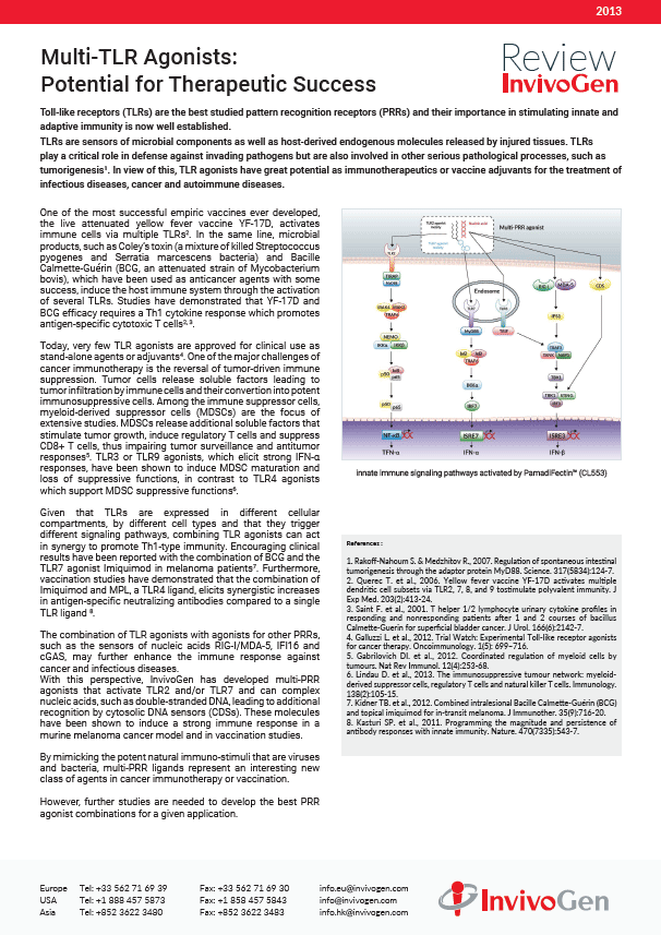 Review Multi-TLR Agonists: Potential therapeutic success