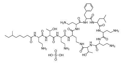 Chemical structure of Polymyxin B