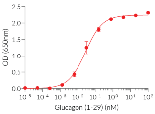 Dose-response of HEK-Blue™ Glucagon cells to Glucagon (1-29)