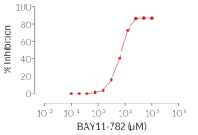 Bay11-7082 dose-dependent inhibition of NLRP3 inflammasome response in monocytes