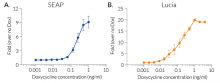 Doxycycline-mediated gene expression in A549-RepTor™ cells