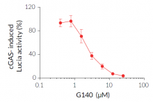 G140 inhibits human cGAS-induced IRF signaling