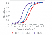 HEK-Blue™ IL-2 response to IL-2 and IL-15