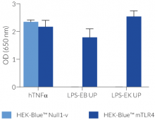 Response of HEK-Blue™-derived cells to TLR4 agonists