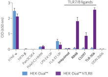 NF-κB responses in hTLR8-expressing HEK-Dual™-derived cells