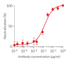 Dose-dependent inhibition of HEK-Blue™ IFN-α/β cell response using Anti-IFN-α-IgG
