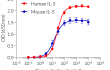 Dose-response of HEK-Blue™ IL-5 cells to recombinant IL-5